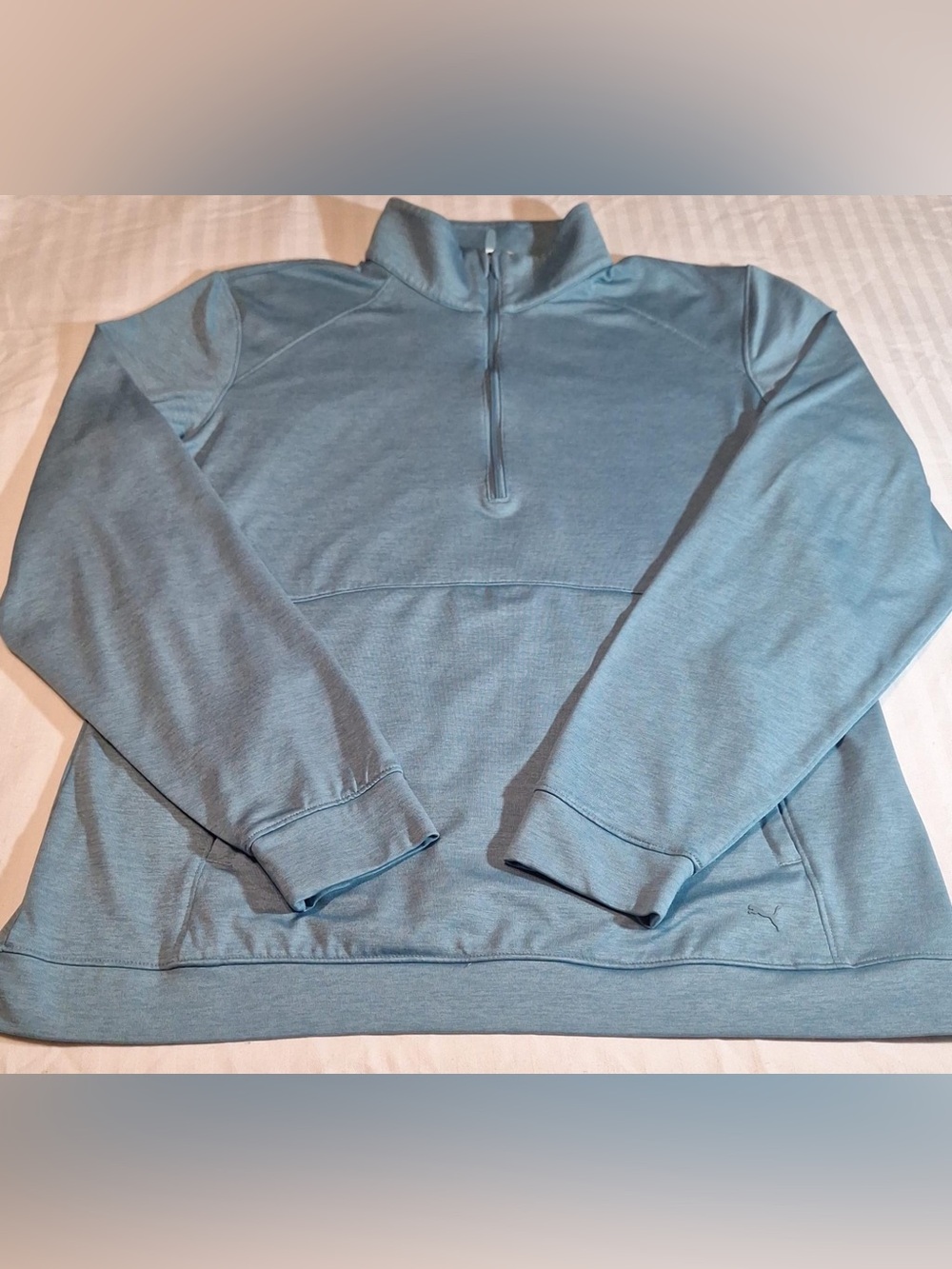 PUMA Men’s Golf 1/4 Zip Woven Pullover Jacket Teal Medium Long Sleeve